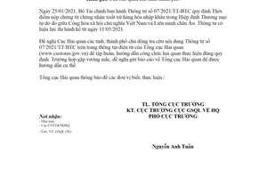 Công văn 902/TCHQ-GSQL 2021 hướng dẫn về Thông tư 07/2021/TT-BTC