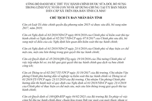 Quyết định 416/QĐ-UBND 2021 công bố thủ tục hành chính Nuôi con nuôi Ủy ban xã tỉnh Cà Mau