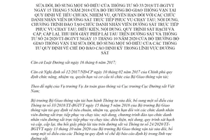 Thông tư 05/2021/TT-BGTVT sửa đổi Thông tư 33/2018/TT-BGTVT Thông tư 24/2020/TT-BGTVT