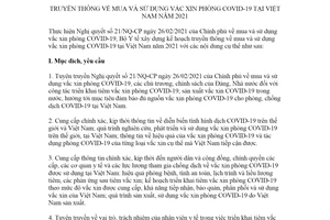 Kế hoạch 271/KH-BYT 2021 truyền thông về mua và sử dụng vắc xin phòng COVID-19 tại Việt Nam
