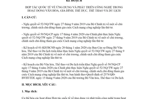 Kế hoạch 726/KH-BVHTTDL 2021 Hợp tác quốc tế phát triển công nghệ trong hoạt động văn hóa