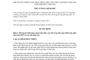 Quyết định 339/QĐ-TTg 2021 phê duyệt Chiến lược phát triển thủy sản Việt Nam đến 2030 tầm nhìn 2045