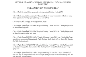 Quyết định 06/2021/QĐ-UBND hệ số điều chỉnh giá đất tỉnh Đồng Tháp