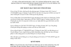 Quyết định 349/QĐ-UBND 2021 công bố thủ tục hành chính Báo chí Sở Thông tin tỉnh Yên Bái