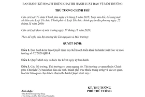 Quyết định 343/QĐ-TTg 2021 Kế hoạch triển khai thi hành Luật Bảo vệ môi trường