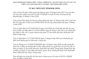 Quyết định 05/2021/QĐ-UBND quyền hạn và cơ cấu tổ chức của Sở Giáo dục tỉnh Đắk Nông