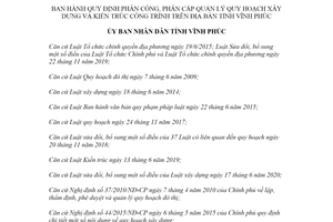 Quyết định 06/2021/QĐ-UBND phân công phân cấp quản lý quy hoạch xây dựng tỉnh Vĩnh Phúc