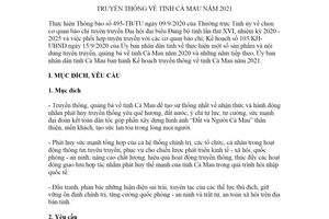 Kế hoạch 32/KH-UBND 2021 truyền thông tỉnh Cà Mau