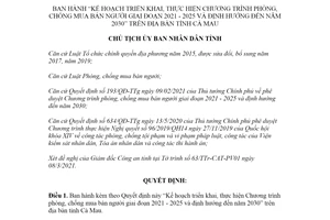 Quyết định 473/QĐ-UBND 2021 thực hiện Chương trình phòng chống mua bán người tỉnh Cà Mau