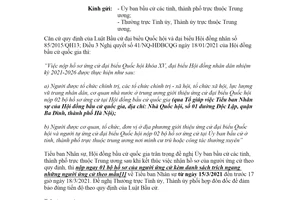 Công văn 143/TBNS-CTĐB 2021 nộp hồ sơ người ứng cử đại biểu Quốc hội