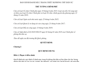 Quyết định 371/QĐ-TTg 2021 danh mục trang thiết bị phòng thủ dân sự