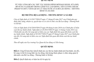 Quyết định 338/QĐ-LĐTBXH 2021 thủ tục hành chính lĩnh vực lao động tiền lương