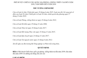 Quyết định 379/QĐ-TTg 2021 Chiến lược quốc gia phòng chống thiên tai đến 2030 tầm nhìn 2050