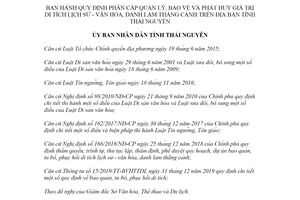 Quyết định 13/2021/QĐ-UBND bảo vệ và phát huy giá trị di tích lịch sử văn hóa tỉnh Thái Nguyên