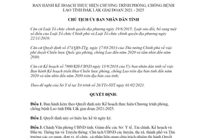Quyết định 531/QĐ-UBND 2021 Kế hoạch thực hiện Chương trình phòng chống bệnh Lao Đắk Lắk