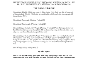 Quyết định 376/QĐ-TTg 2021 phát triển công nghiệp dược dược liệu sản xuất trong nước