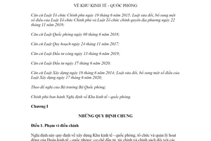 Nghị định 22/2021/NĐ-CP Khu kinh tế quốc phòng