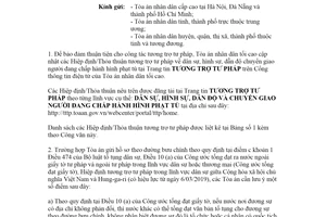 Công văn 33/TANDTC-HTQT 2021 công tác tương trợ tư pháp tống đạt văn bản tố tụng ra nước ngoài