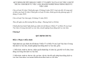 Nghị định 23/2021/NĐ-CP hướng dẫn Luật Việc làm về trung tâm dịch vụ việc làm doanh nghiệp dịch vụ việc làm