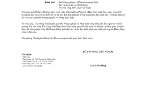 Công văn 1821/VPCP-NN 2021 tình hình nguồn nước sông Mê Kông phục vụ chỉ đạo sản xuất