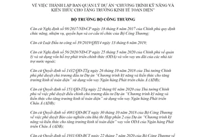 Quyết định 957/QĐ-BCT 2021 thành lập Ban Quản lý Dự án Chương trình tăng trưởng kinh tế toàn diện