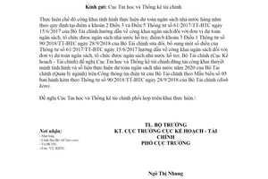 Công văn 2686/BTC-KHTC 2021 công khai tình hình thực hiện dự toán ngân sách năm 2020