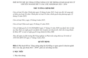 Quyết định 414/QĐ-TTg 2021 tăng cường năng lực hệ thống cơ quan quản lý chuyên ngành thú y