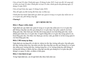 Nghị định 24/2021/NĐ-CP quản lý trong cơ sở giáo dục mầm non giáo dục phổ thông công lập