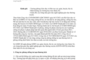Công văn 838/SGDĐT-CTTT 2021 phòng chống tai nạn thương tích trong trường học Sở Giáo dục Hà Nội