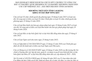 Nghị quyết 03/2021/NQ-HĐND nội dung chi bầu cử đại biểu Quốc hội khóa XV tỉnh Cao Bằng