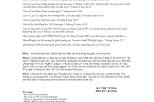 Quyết định 12/2021/QĐ-TTg Quy chế hoạt động ứng phó sự cố tràn dầu