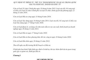 Nghị định 29/2021/NĐ-CP thủ tục thẩm định dự án quan trọng quốc gia giám sát đánh giá đầu tư