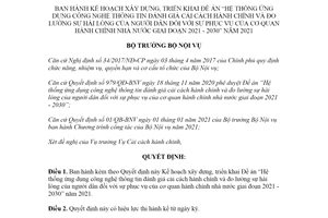 Quyết định 433/QĐ-BNV 2021 ứng dụng công nghệ thông tin đánh giá cải cách hành chính