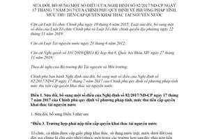 Nghị định 41/2021/NĐ-CP sửa đổi Nghị định 82/2017/NĐ-CP tiền cấp quyền khai thác tài nguyên nước