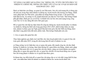 Chỉ thị 09/CT-TTg 2021 nâng cao hiệu quả công tác thông tin tuyên truyền phục vụ chính trị