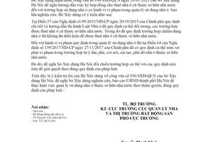 Công văn 983/BXD-QLN 2021 quản lý sử dụng nhà ở cũ thuộc sở hữu nhà nước