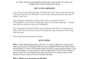 Quyết định 512/QĐ-TTg 2021 thành lập Hội đồng kiểm tra nghiệm thu công trình xây dựng