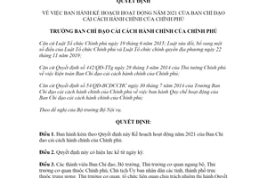 Quyết định 40/QĐ-BCĐCCHC 2021 Kế hoạch hoạt động của Ban Chỉ đạo cải cách hành chính