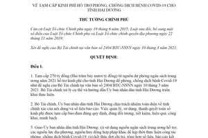 Quyết định 481/QĐ-TTg 2021 tạm cấp kinh phí hỗ trợ phòng chống Covid19 cho tỉnh Hải Dương