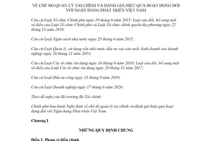 Nghị định 46/2021/NĐ-CP chế độ quản lý tài chính đánh giá hiệu quả Ngân hàng Phát triển Việt Nam
