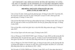 Nghị quyết 01/2021/NQ-HĐND mức chi công tác bầu cử đại biểu Quốc hội khóa XV tỉnh Tuyên Quang