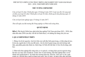 Quyết định 523/QĐ-TTg 2021 Chiến lược phát triển lâm nghiệp Việt Nam 2021 2030 tầm nhìn 2050