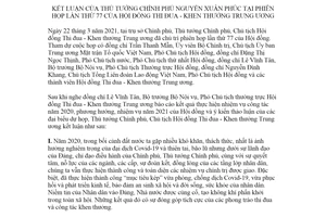 Thông báo 63/TB-VPCP 2021 kết luận của Thủ tướng Chính phủ tại phiên họp lần thứ 77