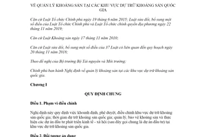 Nghị định 51/2021/NĐ-CP quản lý khoáng sản tại các khu vực dự trữ khoáng sản quốc gia