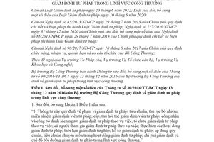 Thông tư 01/2021/TT-BCT sửa đổi Thông tư 30/2016/TT-BCT giám định tư pháp lĩnh vực công thương