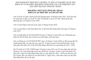 Nghị quyết 01/2021/NQ-HĐND mức chi bầu cử đại biểu Hội đồng nhân dân các cấp tỉnh Sóc Trăng