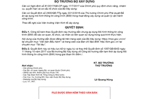 Quyết định 348/QĐ-BXD 2021 công bố Hướng dẫn chung áp dụng Mô hình thông tin công trình