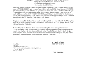 Công văn 417/TTg-CN 2021 điều chỉnh cục bộ quy hoạch tuyến đường Vành đai 5