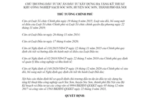 Quyết định 539/QĐ-TTg 2021 dự án đầu tư xây dựng hạ tầng kỹ thuật khu công nghiệp sạch Sóc Sơn