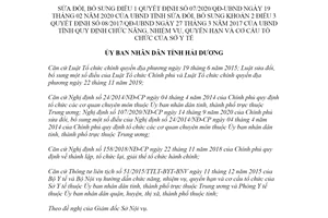 Quyết định 11/2021/QĐ-UBND sửa đổi Quyết định 07/2020/QĐ-UBND tỉnh Hải Dương